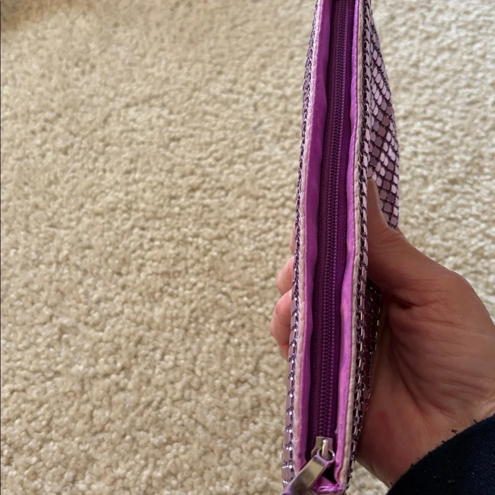 RSVP Women’s Purple Metal Mesh Cosmetic Bag/Clutch Bag